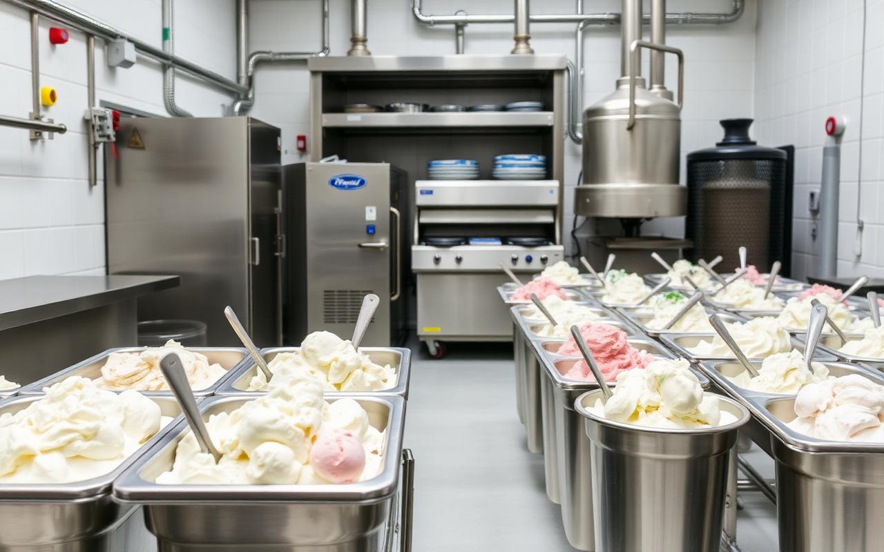 Industrial ice cream production facility
