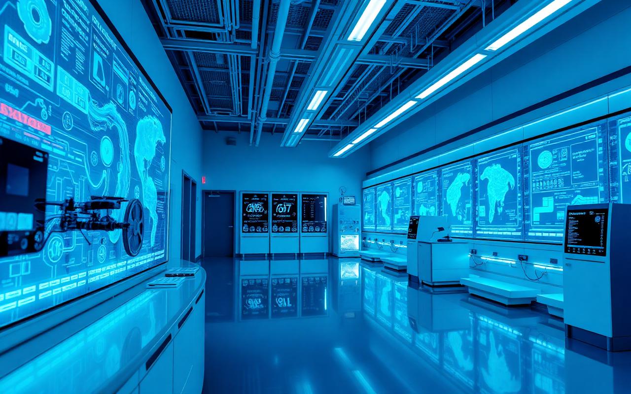 Modern laboratory with connected IoT devices