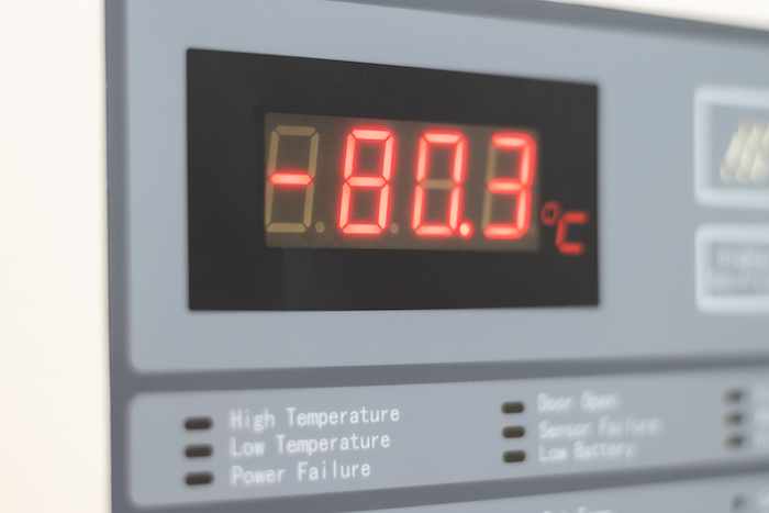 freezer temperature displayed