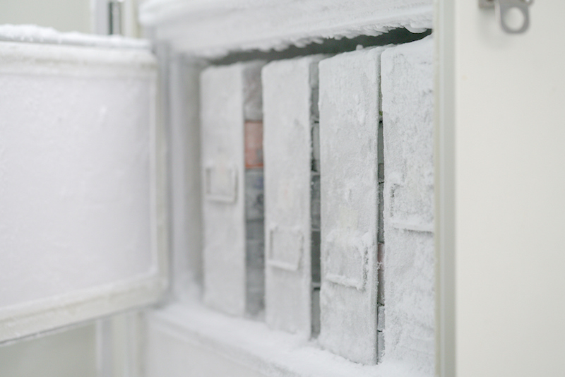 lab freezer door open with an open door sensor