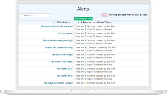 mac-screen Screenshot of alerts on the CORIS Temperature Monitoring software